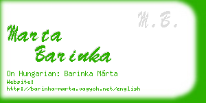 marta barinka business card