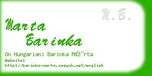 marta barinka business card
